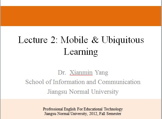L2: Mobile and Ubiquitous Learning